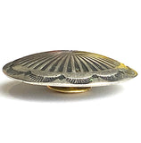 Sunburst Oval Screw Back Concho, 1-3/8" x 1-1/8", Nickel Silver  # SW-339