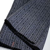 Full Bolt of Still-Folded Blue-Gray-Black Ikat Diamonds Vintage Kimono Silk from Japan, Approx. 9 Yards #218