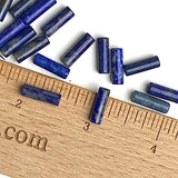 Re-Stocked at Lower Price, Lapis Lazuli Cylinder 1/2" Tube Beads, Natural Royal Blue, 12mm x 4mm. Half Strand: Pack of 12 Beads.  #LP-06