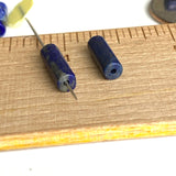 Re-Stocked at Lower Price, Lapis Lazuli Cylinder 1/2" Tube Beads, Natural Royal Blue, 12mm x 4mm. Half Strand: Pack of 12 Beads.  #LP-06