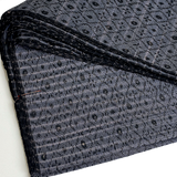 Full Bolt of Still-Folded Blue-Gray-Black Ikat Diamonds Vintage Kimono Silk from Japan, Approx. 9 Yards #218