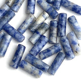 Blue Spot Jasper Gemstone Cylinder Tube Beads, 13mm x 4mm, Strand of 27-30 Beads  #LP-07
