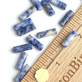Blue Spot Jasper Gemstone Cylinder Tube Beads, 13mm x 4mm, Strand of 27-30 Beads  #LP-07