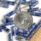 Blue Spot Jasper Gemstone Cylinder Tube Beads, 13mm x 4mm, Strand of 27-30 Beads  #LP-07