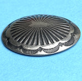 Sunburst Oval Screw Back Concho, 1-3/8" x 1-1/8", Nickel Silver  # SW-339