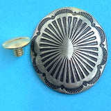 Sunburst Oval Screw Back Concho, 1-3/8" x 1-1/8", Nickel Silver  # SW-339