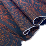 Red-Orange + Black Complex Ikat Vintage Kimono Silk from Japan By the Yard  #220