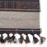 Red-Orange + Black Complex Ikat Vintage Kimono Silk from Japan By the Yard  #220