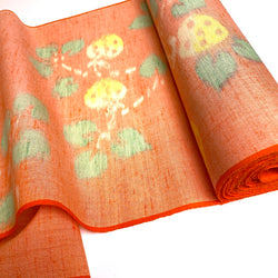 SALE, Strawberry Hearts Ikat, Vintage Kimono Wool Blend from Japan By the Yard  #223