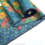Bright Floral on Blues, Kimono Wool Blend? from Japan By the Yard #   #254