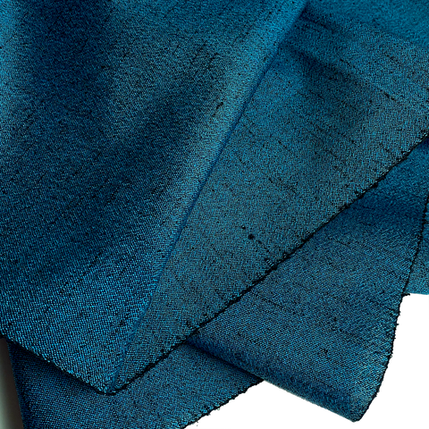 Deep Twilight+Black Crossdye Textured Vintage Kimono Wool Blend from Japan By the Yard #224