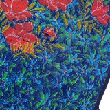 Bright Floral on Blues, Kimono Wool Blend? from Japan By the Yard #   #254