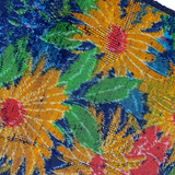 Bright Floral on Blues, Kimono Wool Blend? from Japan By the Yard #   #254