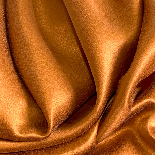 SALE, Copper Liquid Drape, Exceptional Lustre, Sueded Silk Charmeuse By the Yard #3519