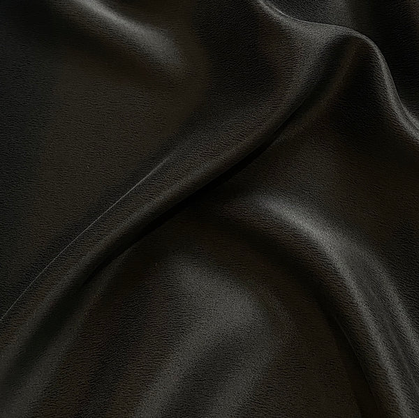 REMNANT, Black Liquid Drape, Exceptional Lustre, Sueded Silk Charmeuse 44" X 48" PIECE #3154