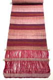 Rustic Reds Stripes, Handwoven Vintage Kimono Silk from Japan 14"x 50" Piece #851