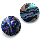Re-Stocked, Abalone Shank Back Shell Button 5/8" 15mm Blues/Greens  # L66594