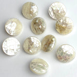 Re-Stocked, Mother of Pearl "Mosaic" Shank Back Shell Button 5/8" 15mm  # L-66595