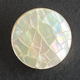 Re-Stocked, Mother of Pearl "Mosaic" Shank Back Shell Button 5/8" 15mm  # L-66595