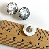 Charcoal Pearl 'Mosaic' Shank Back Shell Button 5/8" 15mm  # L-66711