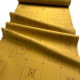 Ochre Dijon Turmeric Ikat, Vintage Kimono Silk from Japan By the Yard   #228