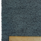 Steel-Blue-Gray Interlocking Squares, Possible Hidden Kikko Turtles, Vintage Fabric from Japan 14" x 98" Piece   #229