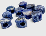 Re-Stocked, Royal Blue/White Stone Heart Faux Lapis Sodalite, Blue, Thick with Large Hole. 9/16"/14mm,  #LP-86