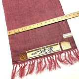 Black + Raspberry Rustic Textured Slubby Handwoven Kimono Silk Tsumugi By the Yard #252