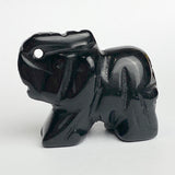 Five Stone Elephants, Various Colors Gemstone 1.5" Figurines #LP-87