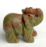 Five Stone Elephants, Various Colors Gemstone 1.5" Figurines #LP-87