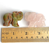 Five Stone Elephants, Various Colors Gemstone 1.5" Figurines #LP-87