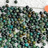 Tiny Round Green/Black Jasper Stone Beads, 4mm, Bag of 250 Beads.  #LP-17 4mm