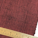 Black + Raspberry Rustic Textured Slubby Handwoven Kimono Silk Tsumugi By the Yard #252