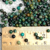 Tiny Round Green/Black Jasper Stone Beads, 4mm, Bag of 250 Beads.  #LP-17 4mm