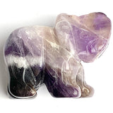 Five Stone Elephants, Various Colors Gemstone 1.5" Figurines #LP-87