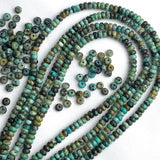 Re-Stocked, Tiny Green/Black Jasper Stone Beads, Rondelle 4mm, Strand of 160 Beads.  #LP-18