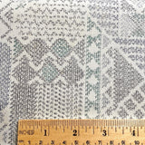 Off-White/Gray Ikat, "Sampler" Faux Patchwork Vintage Silk Tsumugi Pongee from Japan By the Yard #253