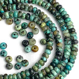 Re-Stocked, Tiny Green/Black Jasper Stone Beads, Rondelle 4mm, Strand of 160 Beads.  #LP-18