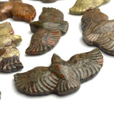 Three Stone Hawks, Polished Ocean Jasper in Earth Tones, 2"  #LP-16