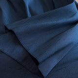 Solid Dark Indigo Blue/Black Slubby Lustrous Dupioni-Like Vintage Kimono Silk from Japan, By the Yard # 301
