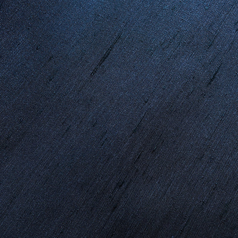 Solid Dark Indigo Blue/Black Slubby Lustrous Dupioni-Like Vintage Kimono Silk from Japan, By the Yard # 301