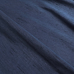 Solid Dark Indigo Blue/Black Slubby Lustrous Dupioni-Like Vintage Kimono Silk from Japan, By the Yard # 301