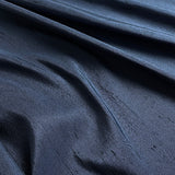 Solid Dark Indigo Blue/Black Slubby Lustrous Dupioni-Like Vintage Kimono Silk from Japan, By the Yard # 301