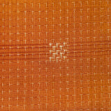 Pumpkin / Cream Sashiko-Look Checkerboard Featherweight Vintage Kimono Kasuri Ikat from Japan, By the Yard # 302