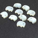 Rr-Stocked, Elephant Beads, Tiny White Shell, 7/16" 11mm MOP Pack of TEN   #LP-94
