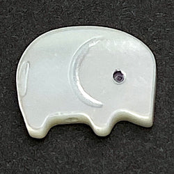 Elephant Beads, Tiny White Shell, 7/16" 11mm MOP Pack of TEN   #LP-94