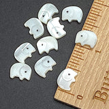 Rr-Stocked, Elephant Beads, Tiny White Shell, 7/16" 11mm MOP Pack of TEN   #LP-94