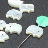 Rr-Stocked, Elephant Beads, Tiny White Shell, 7/16" 11mm MOP Pack of TEN   #LP-94