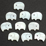Rr-Stocked, Elephant Beads, Tiny White Shell, 7/16" 11mm MOP Pack of TEN   #LP-94