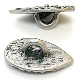 Re-Stocked, Silver Flower Drop w. Swirls Metal Button 3/4" Shank Back  #SWC-62